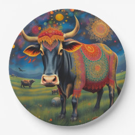 Prato De Papel Celebrar Diwali com vacas sagradas em disfarce