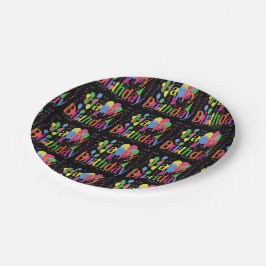 Prato De Papel Celebrar Feliz Aniversário de Placas