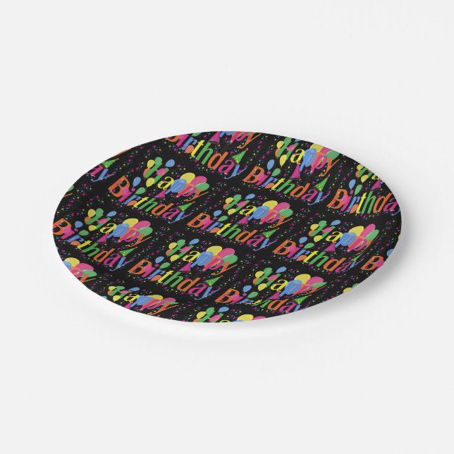 Prato De Papel Celebrar Feliz Aniversário de Placas (Inclinado)