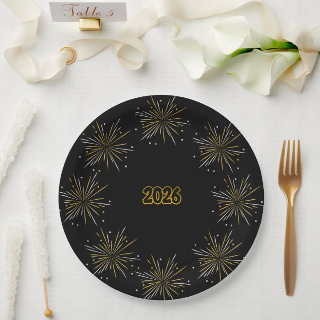 Prato De Papel Celebrate 2026 Paper Plate (Casamento)