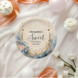 Prato De Papel Celestial Floral Art Nouveau Sweet Sixteen