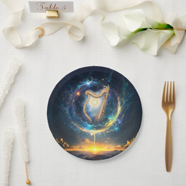 Prato De Papel Celestial Harp of the Moonbound Skies.  (Casamento)