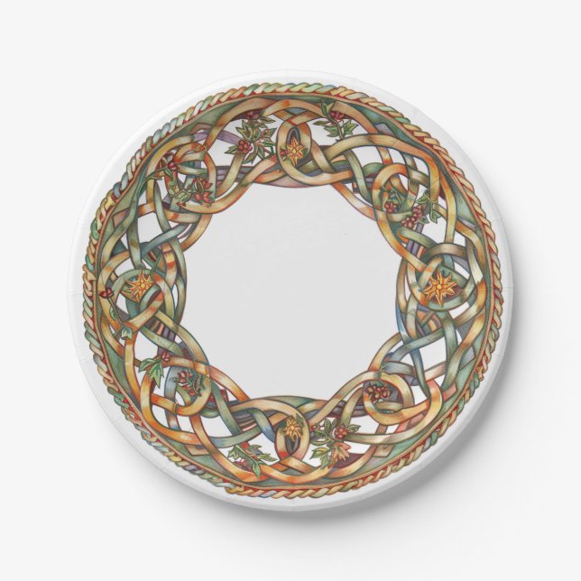 Prato De Papel Celtic Knotwork e Sun Symbols Litha (Frente)