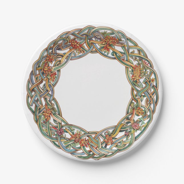 Prato De Papel Celtic Knotwork e Sun Symbols Litha (Frente)