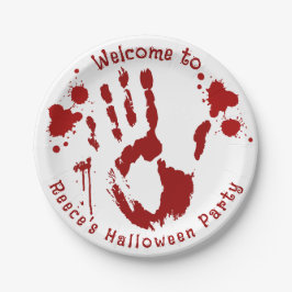 Prato De Papel Cena do Crime Bloody Handprint Sapo Sapatado
