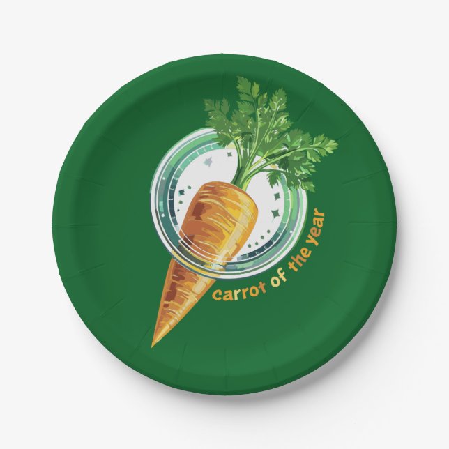 Prato De Papel 🥕 cenoura do ano (Frente)