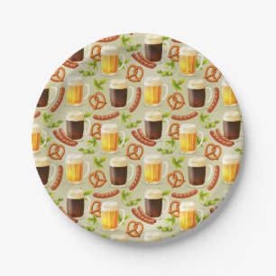 Prato De Papel Cerveja de Oktoberfest, salsicha, Prata de Papel P