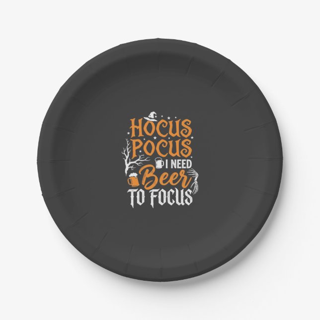Prato De Papel Cerveja Hocus Pocus Design de Halloween_1 (Frente)
