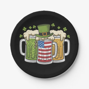 Prato De Papel Cerveja Irlandesa Irlanda EUA Bandeira Americana D
