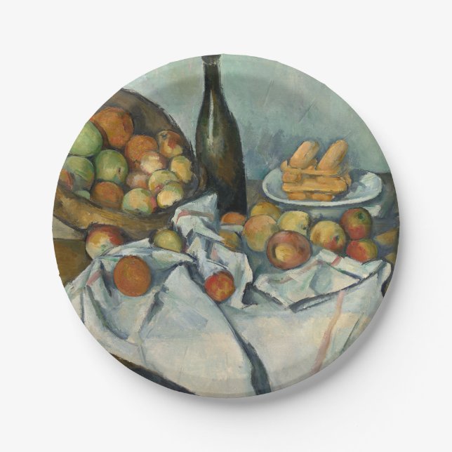 Prato De Papel Cesta de Maçãs de Paul Cezanne Vida Estática Vinta (Frente)