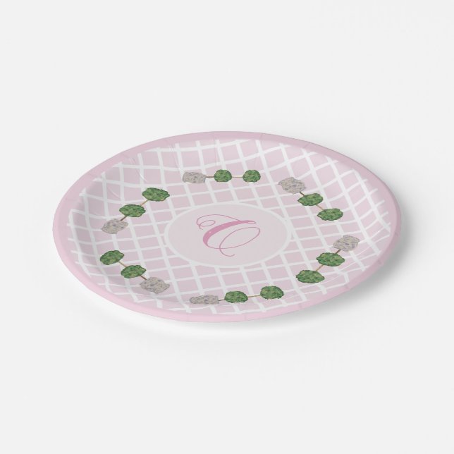 Prato De Papel Cesto Topiário Ginger Jar Jars Chinoiserie Rosa (Inclinado)