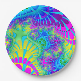 Prato De Papel Céu Azul Arco-Íris Melado