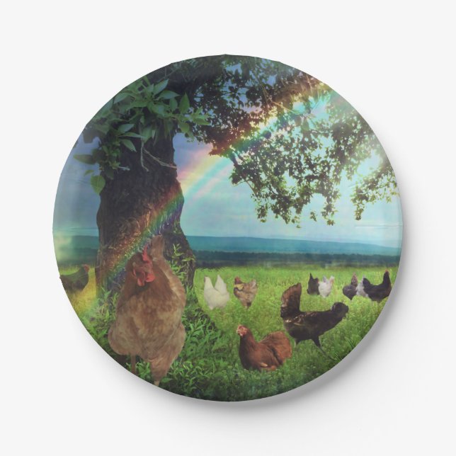 Prato De Papel Céu da galinha (Frente)