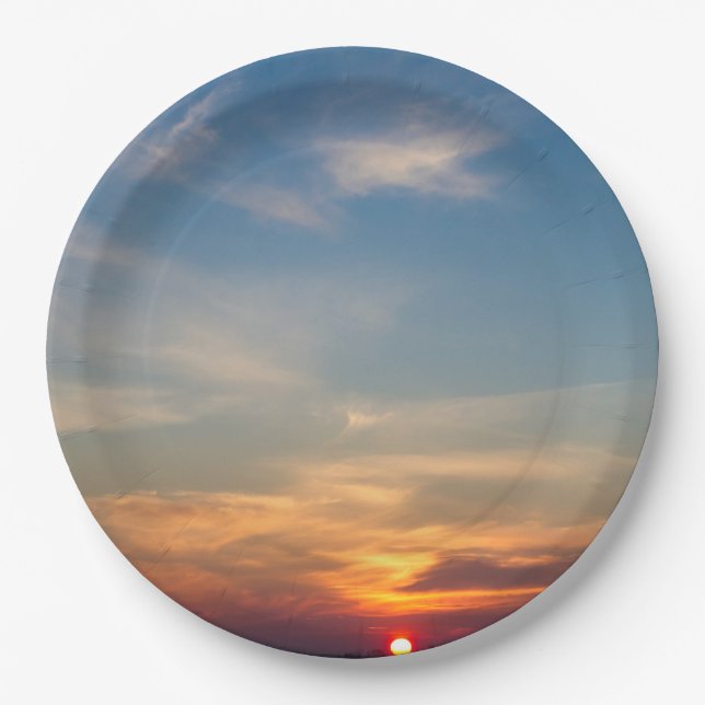 Prato De Papel Céu sunset de inverno (Frente)