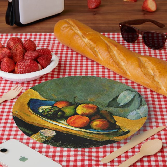 Prato De Papel Cezanne - Pêssegos, Peras e Uvas (Piquenique)