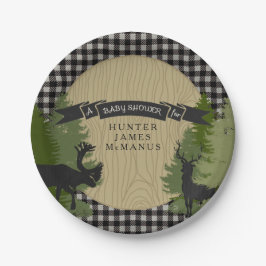 Prato De Papel Chá Black Lumberjack Forest Woodland Baby Boy