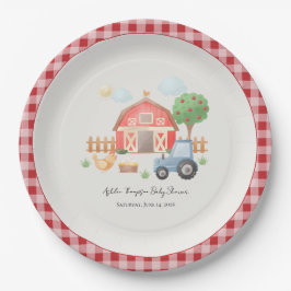 Prato De Papel Chá de Bebê Animais de Fazenda de Celeiro em Aquar