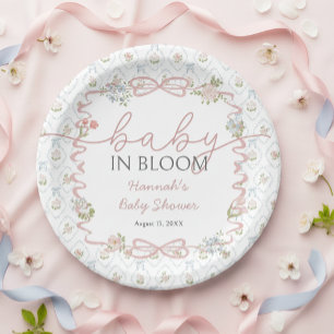 Prato De Papel Chá de Bebê Baby in Bloom Flor de Bebê 