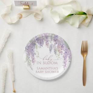 Prato De Papel Chá de Bebê Baby in Bloom Roxo Wisteria