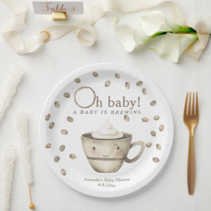 Prato De Papel Chá de Bebê Café Um bebê está sendo preparado Chá