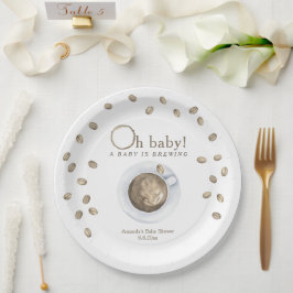 Prato De Papel Chá de bebê Café Um bebê está sendo preparado Chá