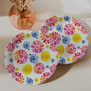 Prato De Papel Chá de Bebê Colorido Festa Mexicana