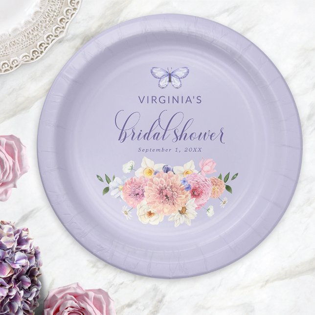 Prato De Papel Chá de Bebê da Borboleta (Butterfly Bridal Shower Paper Plates
)