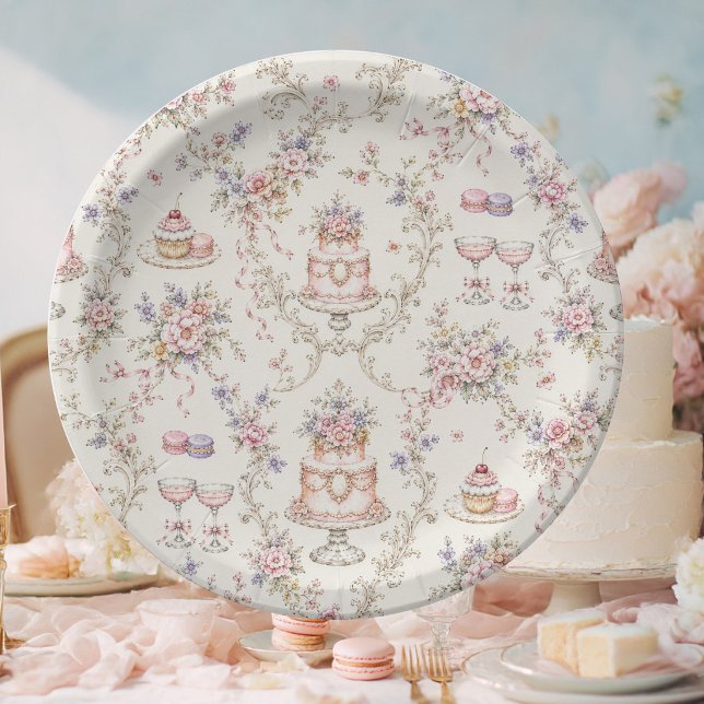 Prato De Papel Chá de Bebê da Elegante Marie Antoinette (Criador carregado)