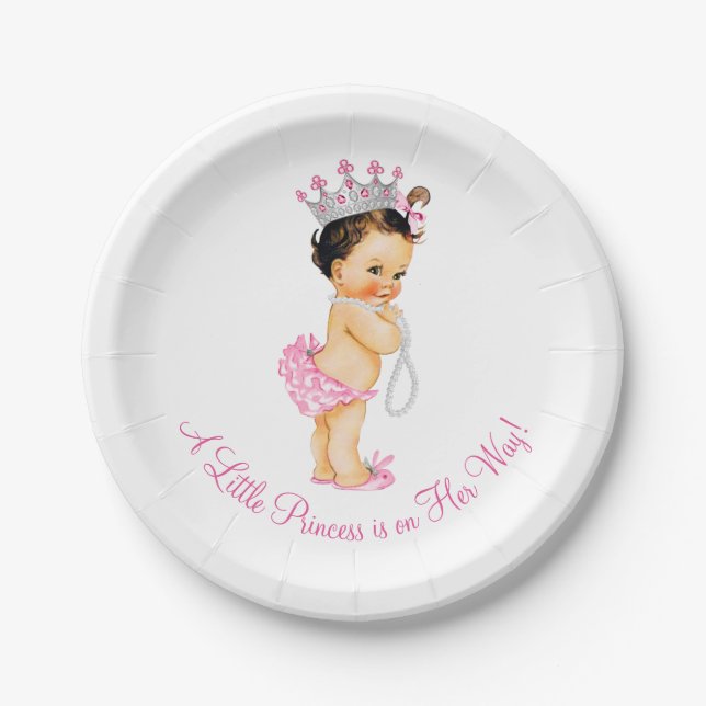 Prato De Papel Chá de Bebê da Princesa Pérolas (Frente)