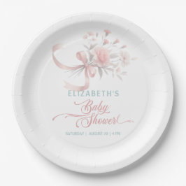 Prato De Papel Chá de Bebê de Buquê de Flores em Aquarela Elegant