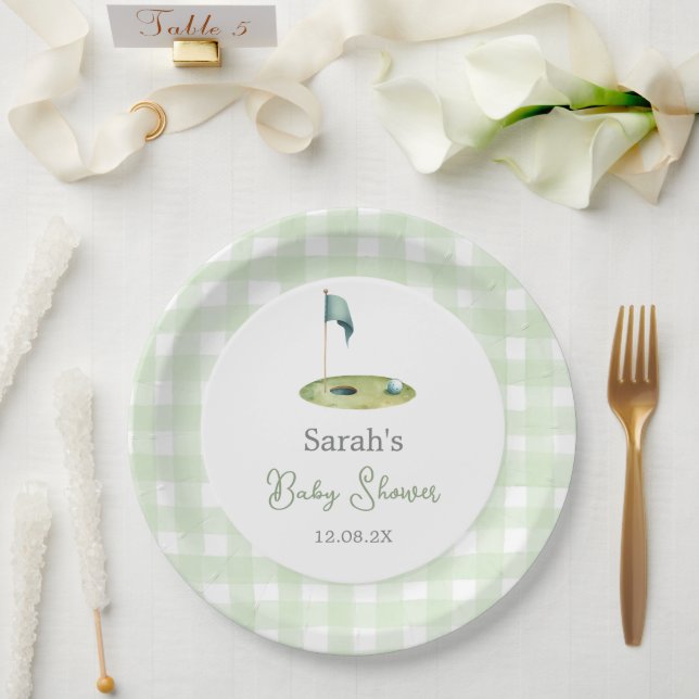 Prato De Papel Chá de Bebê de Golfe (Casamento)