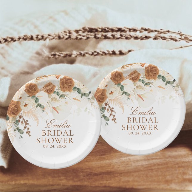 Prato De Papel Chá de Bebê de Noiva com Lírios-de-Calla em Terrac (Criador carregado)