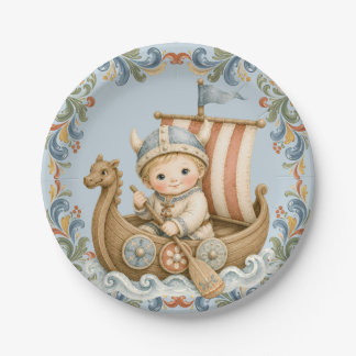 Prato De Papel Chá de Bebê do Doce Pequeno Viking