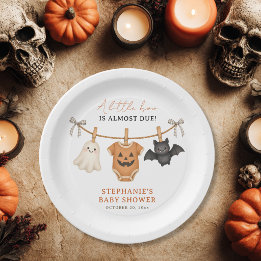 Prato De Papel Chá de Bebê do Little Boo Halloween Personalizado