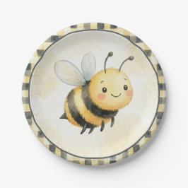 Prato De Papel Chá de Bebê do Menino Abelha Bug