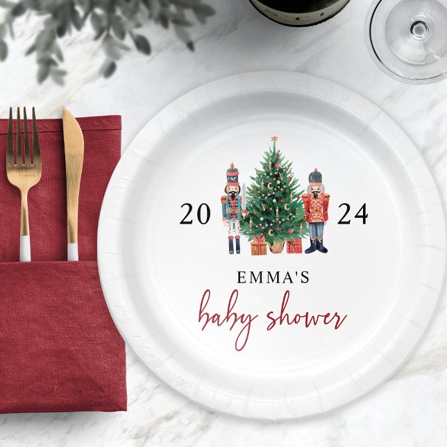Prato De Papel Chá de Bebê do Quebra-Nozes (Nutcracker Baby Shower Paper Plates
)