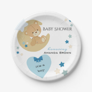 Prato De Papel Chá De Bebê Do Urso Teddy