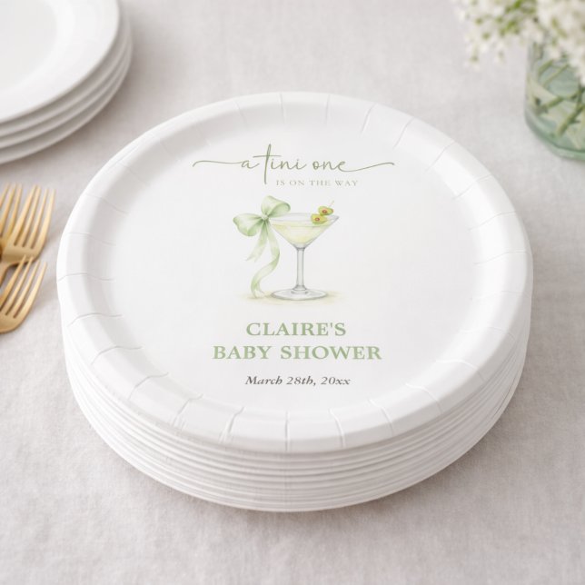 Prato De Papel Chá de Bebê Elegante e Neutro Tini One     (Criador carregado)