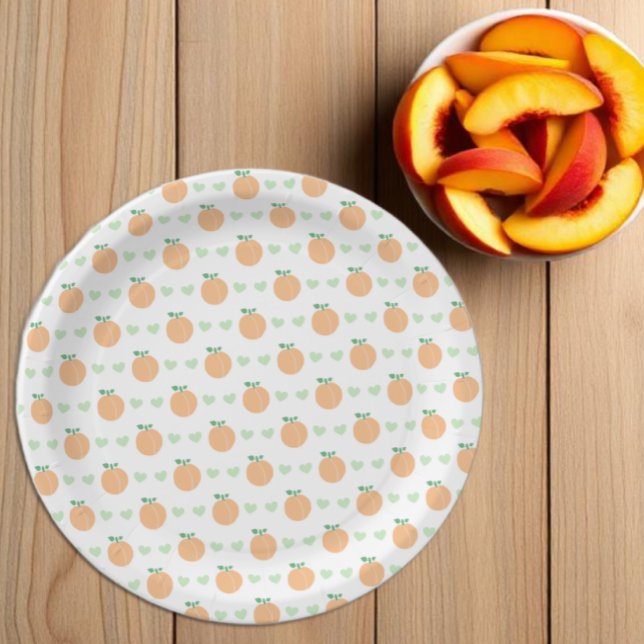 Prato De Papel Chá de Bebê Elegante Pêssego Doce (Criador carregado)