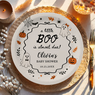 Prato De Papel Chá de Bebê Fantasma de Halloween Little Boo