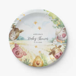 Prato De Papel Chá de Bebê Fazendinha Doce