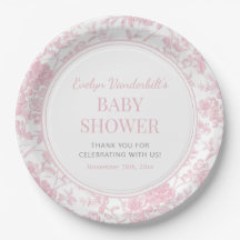 Chá de Bebê Floral Chinoiserie Rosa 