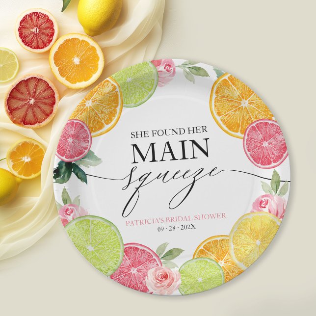 Prato De Papel Chá de Bebê Floral Cítrico Squeeze Principal (Criador carregado)