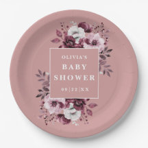 Chá de Bebê Floral Elegante Rosa Empoeirado