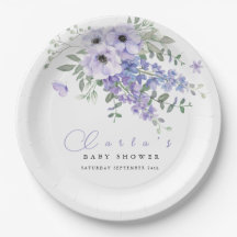 Chá de bebê floral lilás roxo