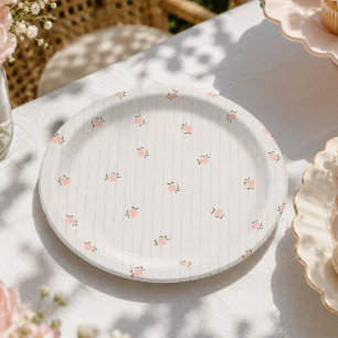 Prato De Papel Chá de Bebê Floral Vintage