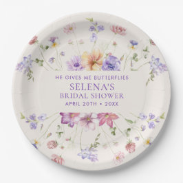 Prato De Papel Chá de Bebê He Gives Me Purple Butterflies
