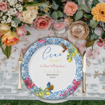 Chá de Bebê Italiano Ciao Baby Azulejos Limões