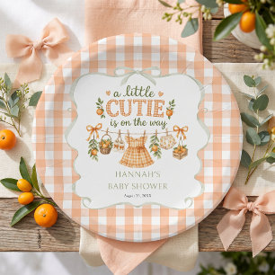 Prato De Papel Chá de Bebê Laranja Little Cutie