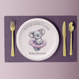 Prato De Papel Chá de Bebê Menina Bêbada Koala Tutu
